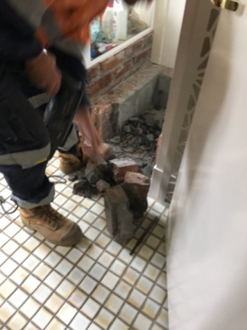 Bathroom brick removal